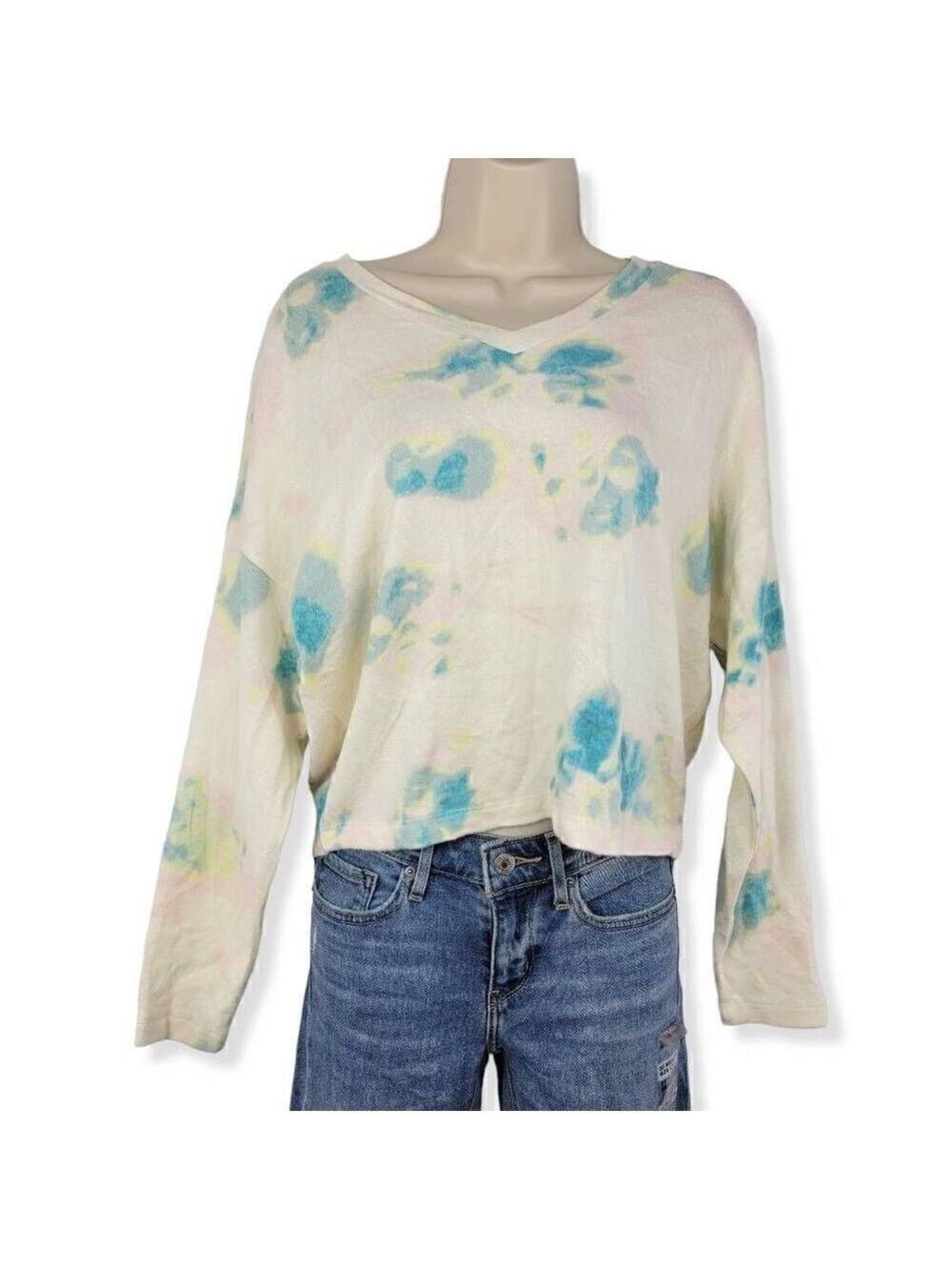 Freshman V-Neck Fleece Tie Dye Sweater Small Jrs.